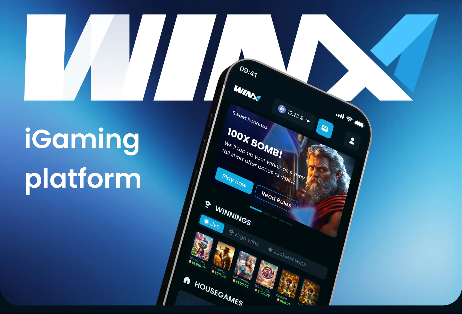Winx – iGaming Platform UI/UX — section 1
