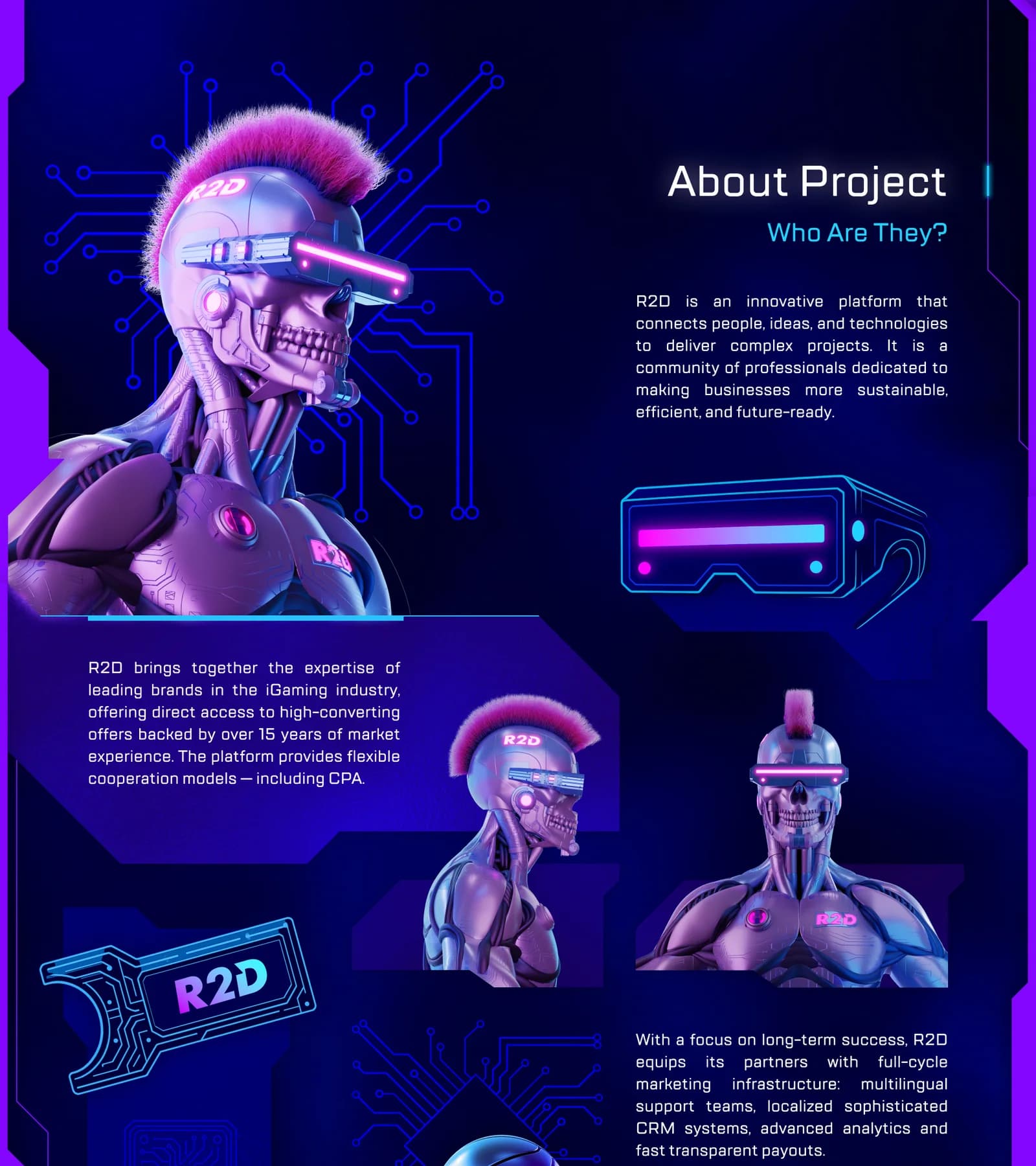 R2D Partners – Cyberpunk Identity, Website & Merch — section 2