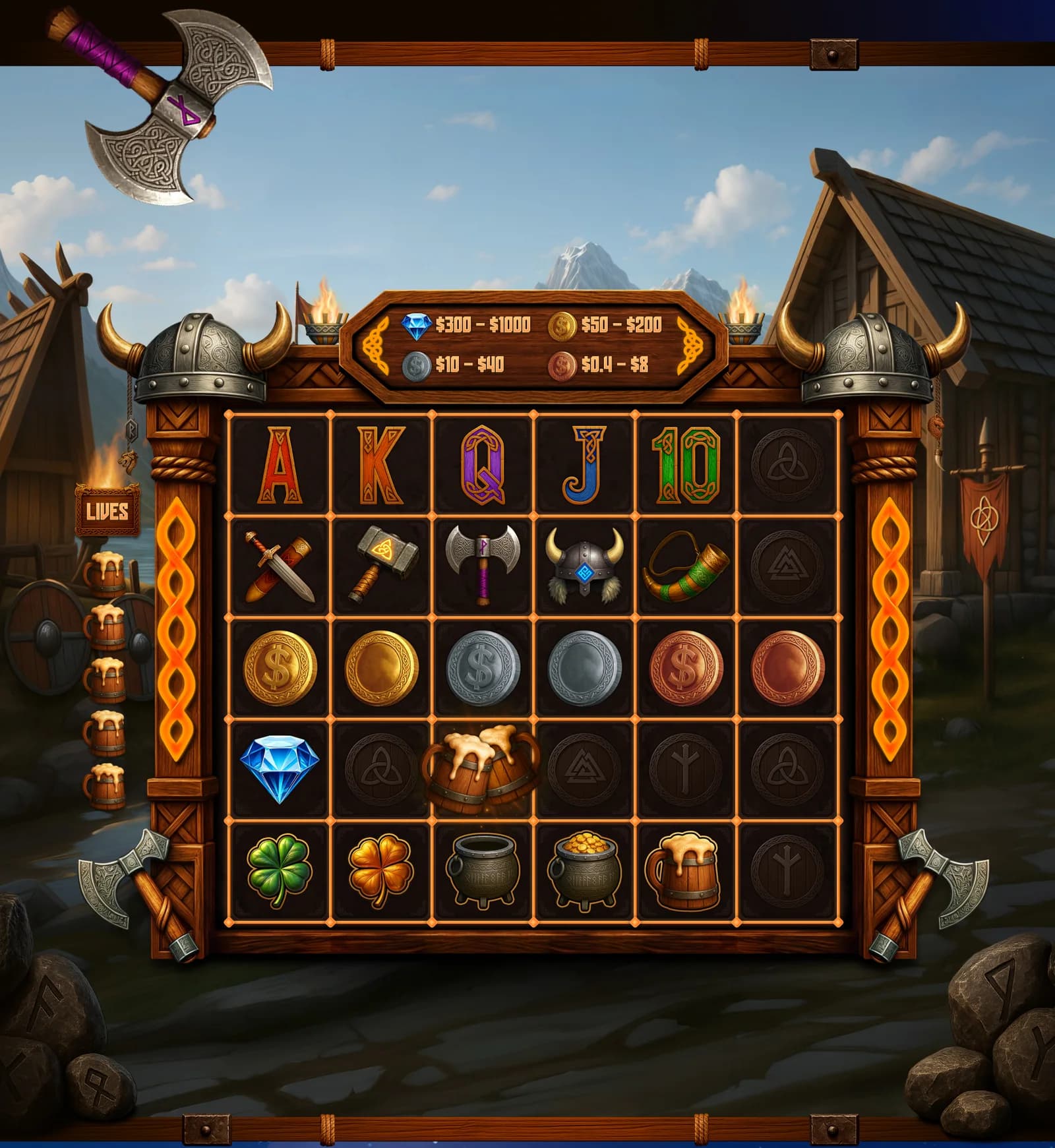 Vikings Wild Feast – Slot Game Art, UI & Animation — section 4