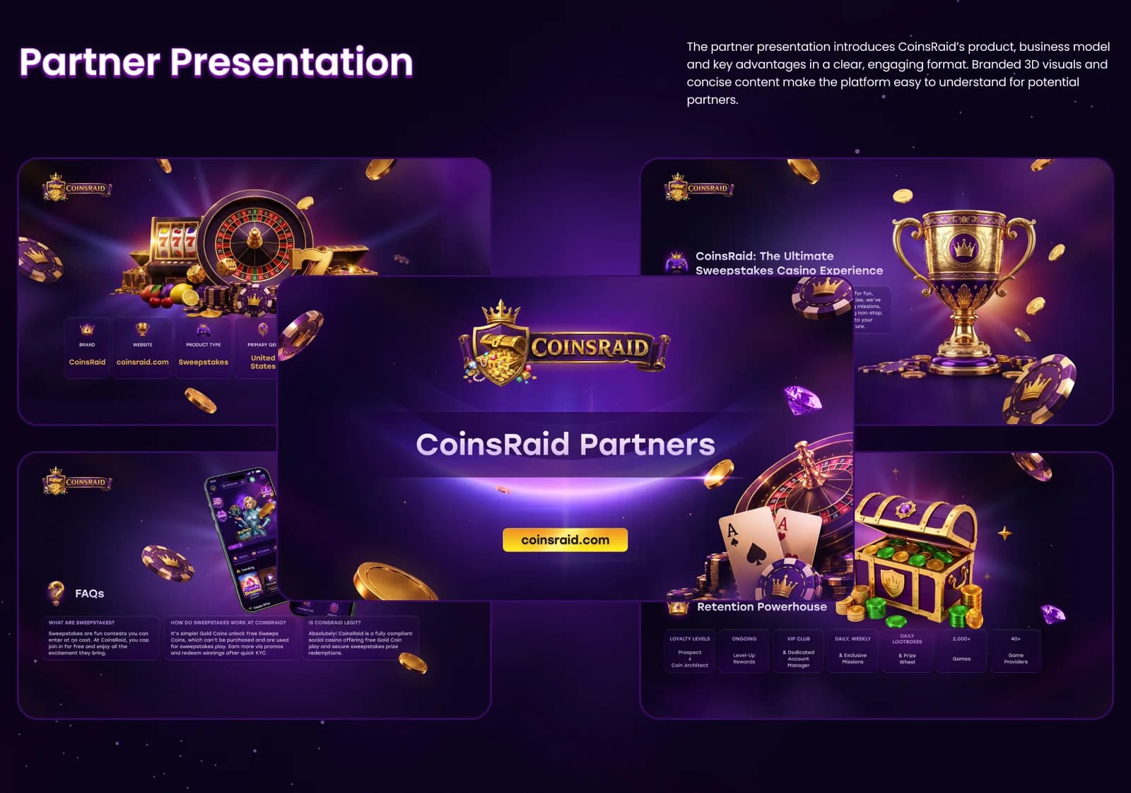 CoinsRaid – Social Casino Platform, UX/UI & Promo — section 4