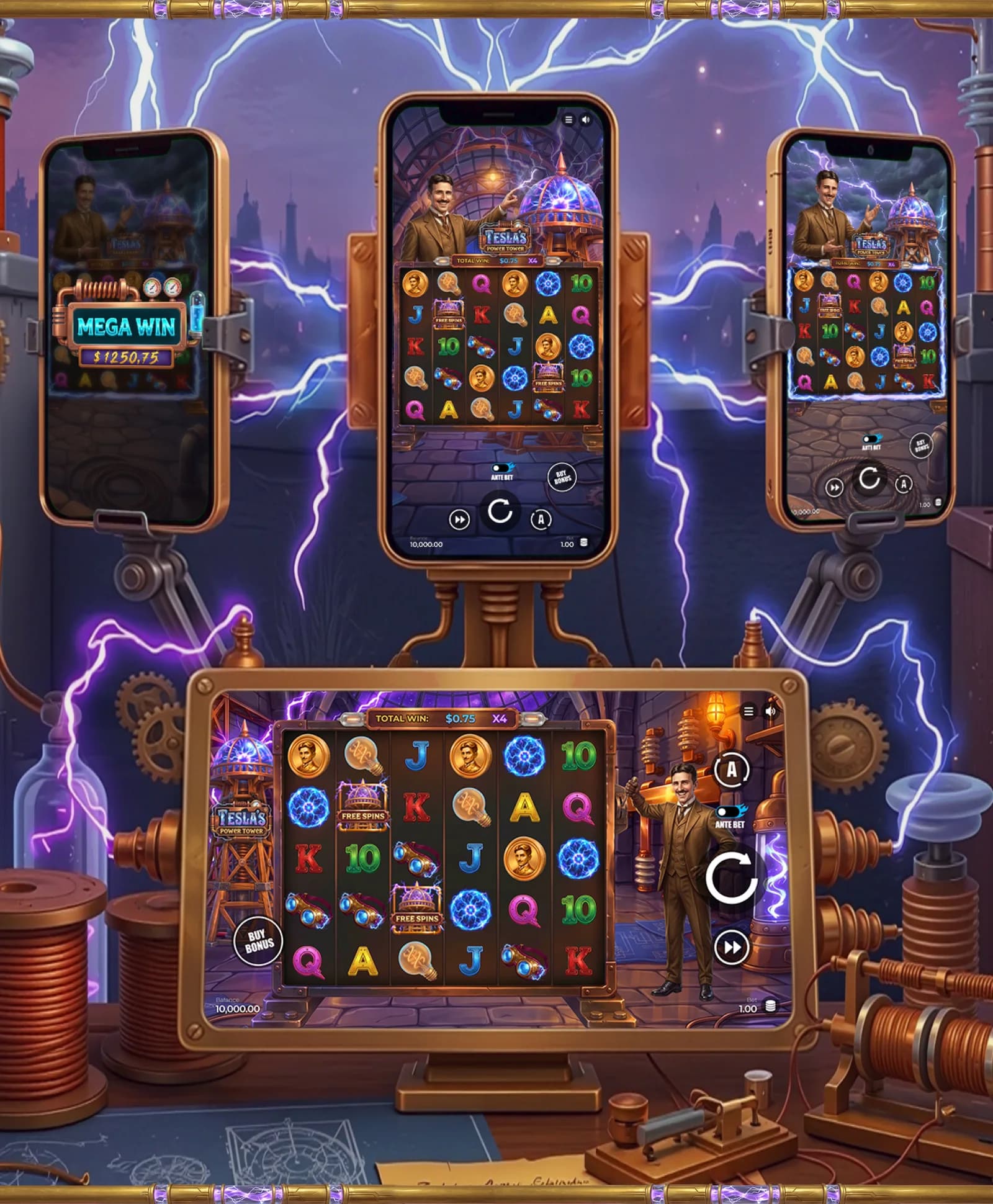 Tesla’s Power Tower – Slot Game Art, Symbols & UI — section 6