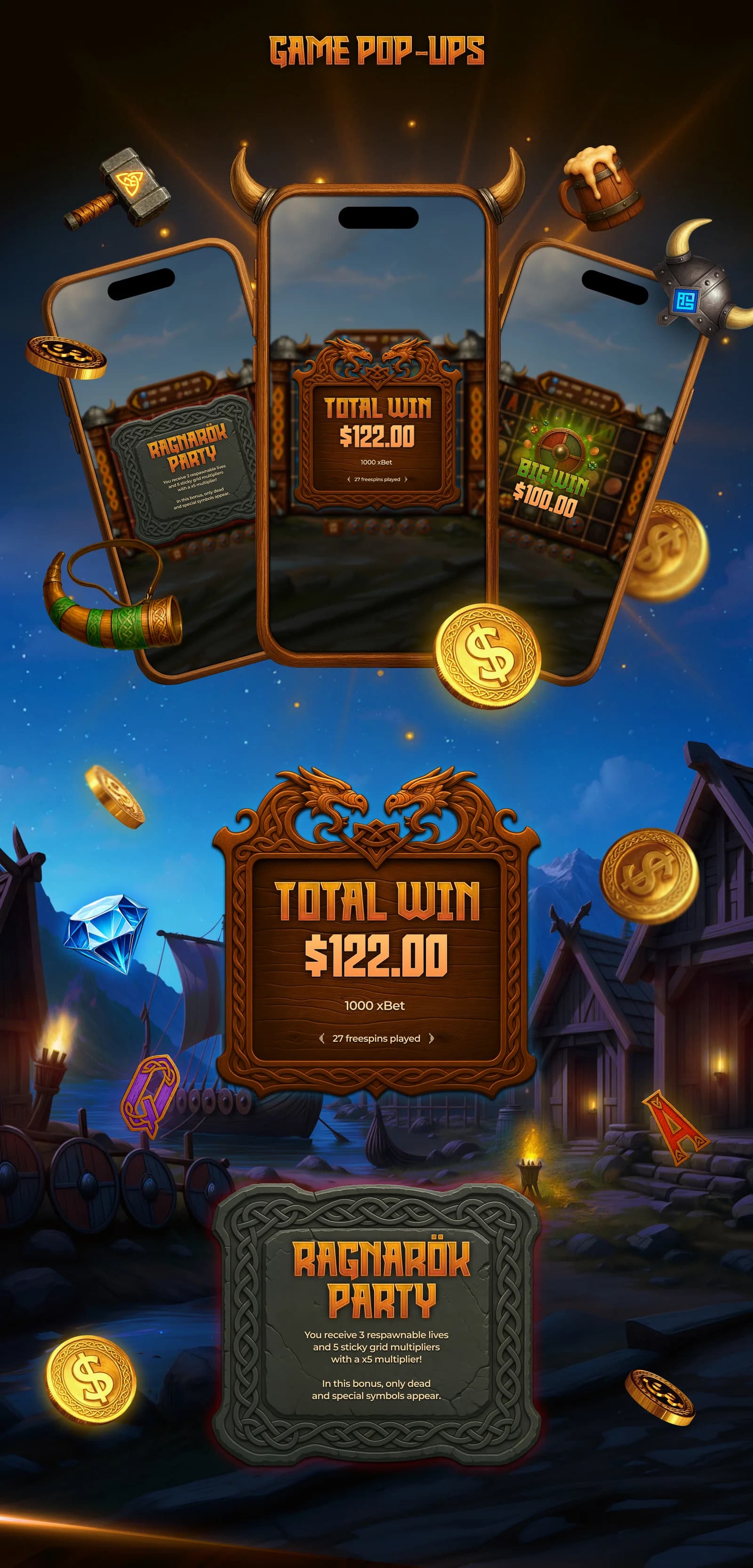 Vikings Wild Feast – Slot Game Art, UI & Animation — section 7