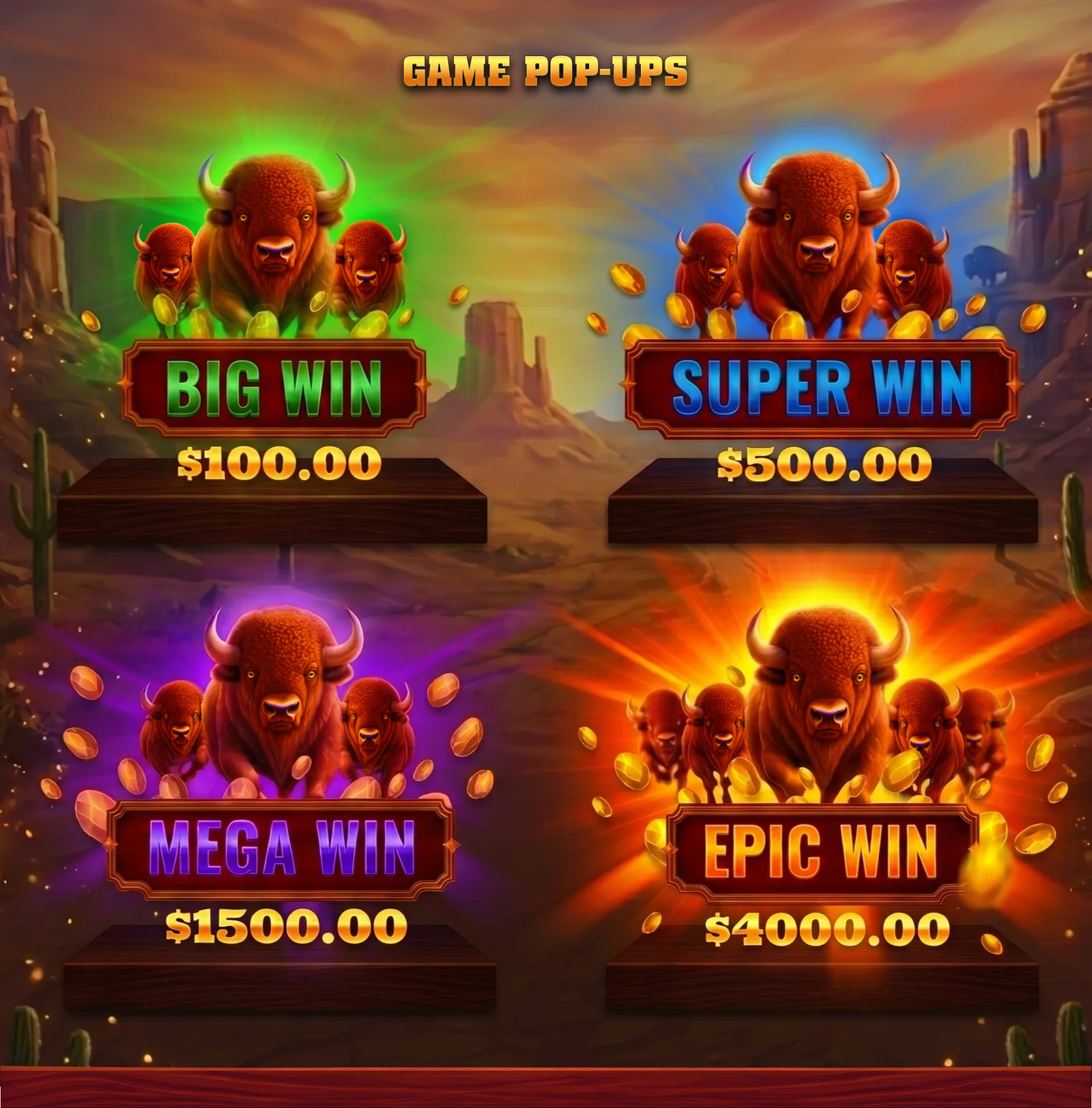 Buffalo Wild Collection – Slot Game Art, Symbols & UI — section 9