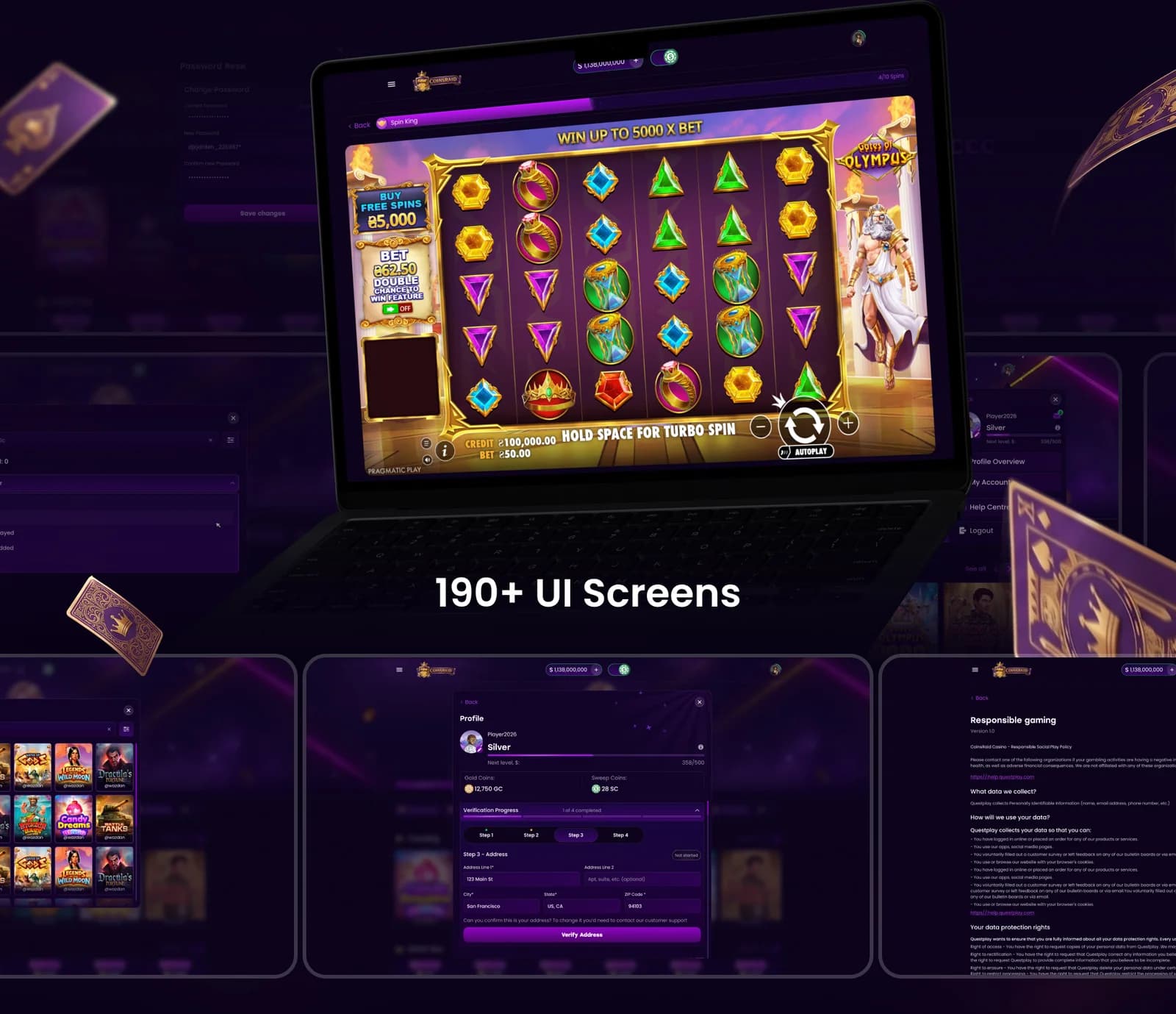 CoinsRaid – Social Casino Platform, UX/UI & Promo — section 13