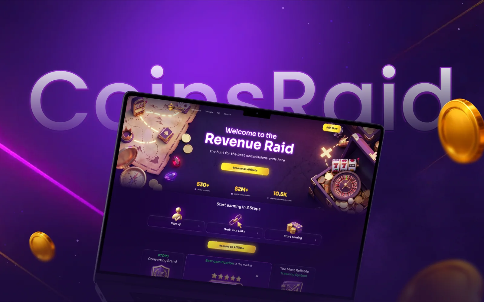 CoinsRaid – Social Casino Platform, UX/UI & Promo